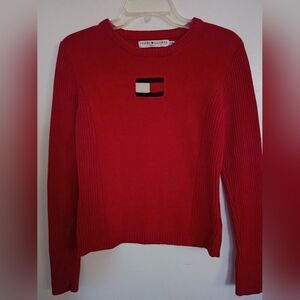 VTG Tommy Hilfiger Women's Red Sweater Y2K Sz M